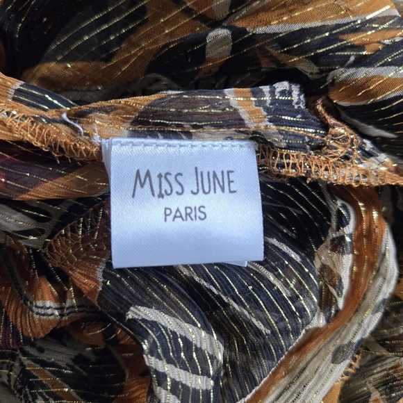 New Miss June Sparkling Chiffon Brown/Beige Cami Dress NWT One Size - Picture 10 of 12